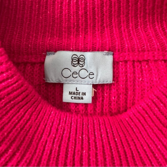 CeCe Pink Crew Neck Sweater Soft Knit - Picture 6 of 8